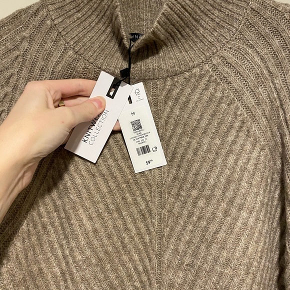 DYNAMITE KNIT WEAR COLLECTION Mock Neck Chevron Sweater Dress - Picture 2 of 2